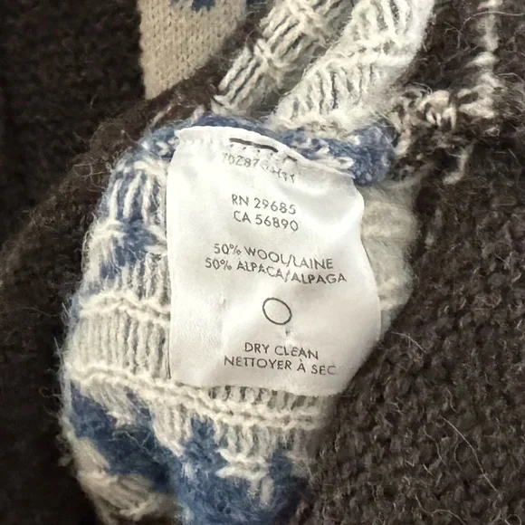 Pendleton Cardigan Sweater Wool Alpaca Knit Aztec Southwestern Country Blue L - Picture 7 of 8